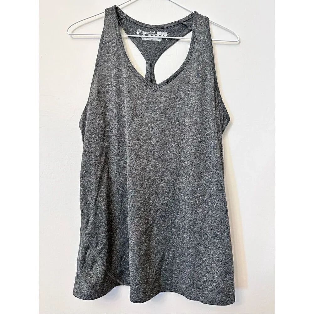Champion Womens Power Train Active Tank Top Racerback Workout Gray Size Large